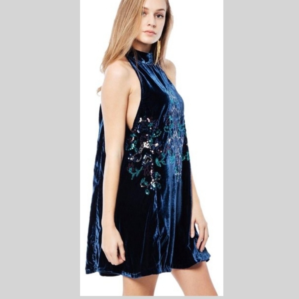 NWT Free People Jills Sequin Mini Swing Dress